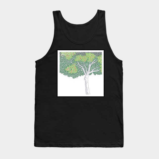 Green Tree Circle Design Tank Top by pbdotman